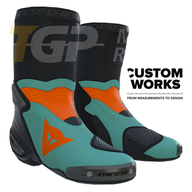 Dainese Axial 2 Air Racing i ceste moto čizme | Muške | Fluo narančasta / Sardinski morsko plava | Custom Works 