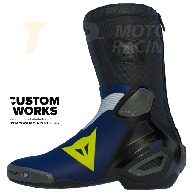 Dainese Axial 2 utrka i cestovne motociklističke čizme | Muškarci | Yamaha plava / bijela / fluo žuta | Custom Works 
