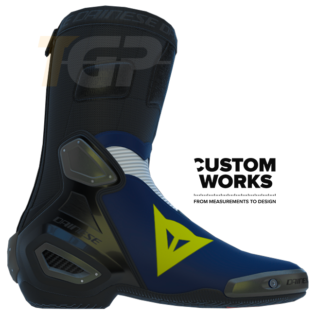 Dainese Axial 2 utrka i cestovne motociklističke čizme | Muškarci | Yamaha plava / bijela / fluo žuta | Custom Works 