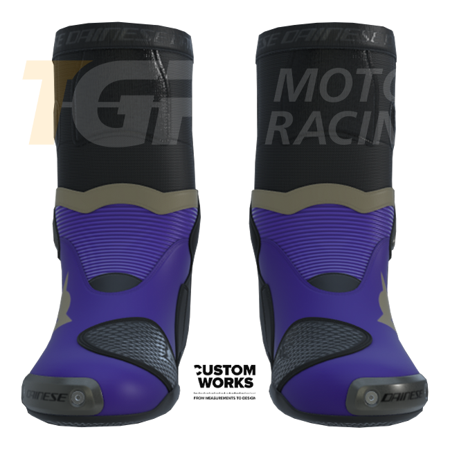 Dainese Axial 2 Racing i ulične motociklističke čizme | Muške | Ljubičasta / Magnezij | Custom Works 
