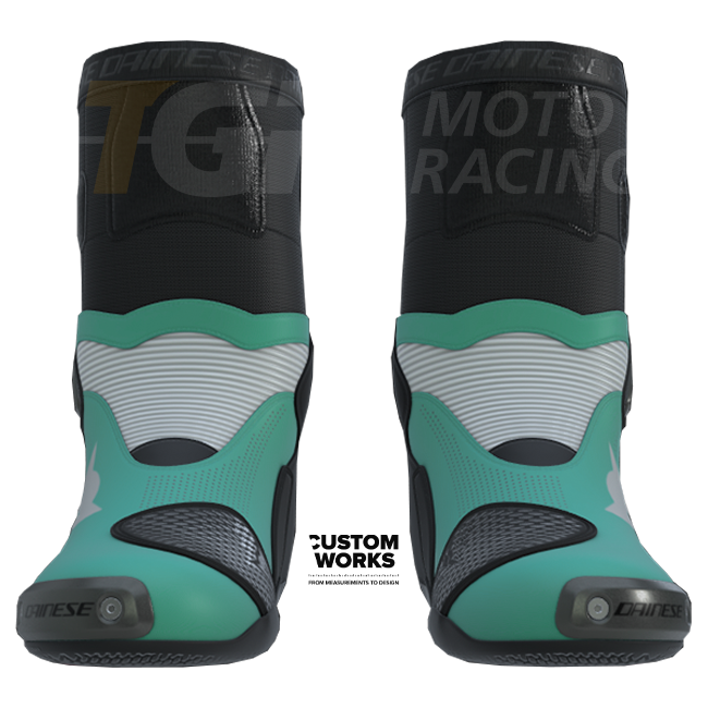 Dainese Axial 2 Air Racing i cestovne motociklističke čizme | Muškarci | Sardinia Sea plava / bijela | Custom Works 