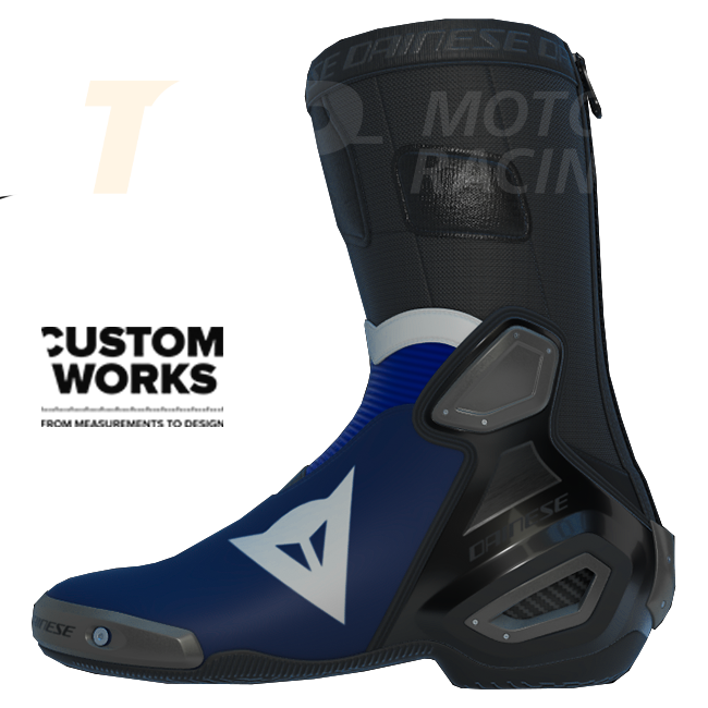 Dainese Axial 2 Racing i cestovne motociklističke čizme Prima Pramac Yamaha MotoGP Replica | Muškarci | Ljubičasta / Yamaha plava / Bijela | Custom Works 