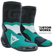 Dainese Axial 2 Air Racing i cestovne motociklističke čizme | Muškarci | Sardinia Sea plava / bijela | Custom Works 