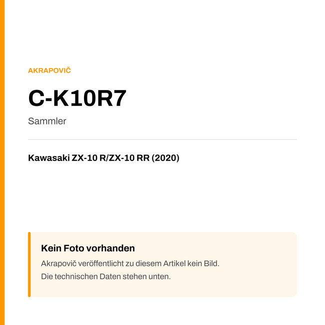 Akrapovic Sammler Kawasaki ZX-10 R / ZX-10 RR (20-20) C-K10R7 — Platzhalter, kein Herstellerfoto verfügbar