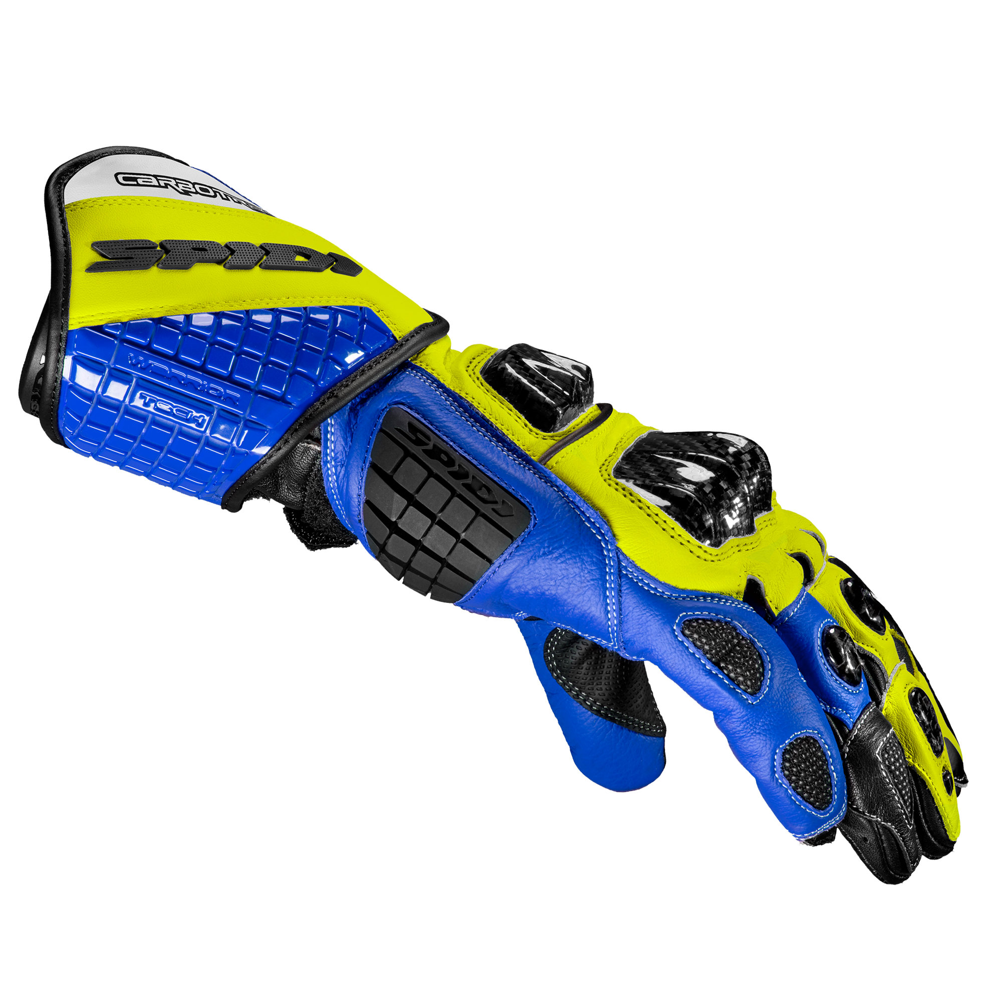 Spidi Carbo Track Evo Racing motociklističke kožne rukavice | Muške | Plava/Žuta | A203477 