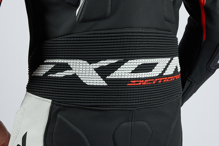 IXON Demonio Einteiler Kožno odijelo – Perforirano odijelo za trkače | Muškarci | Crno/Bijelo/Crveno 