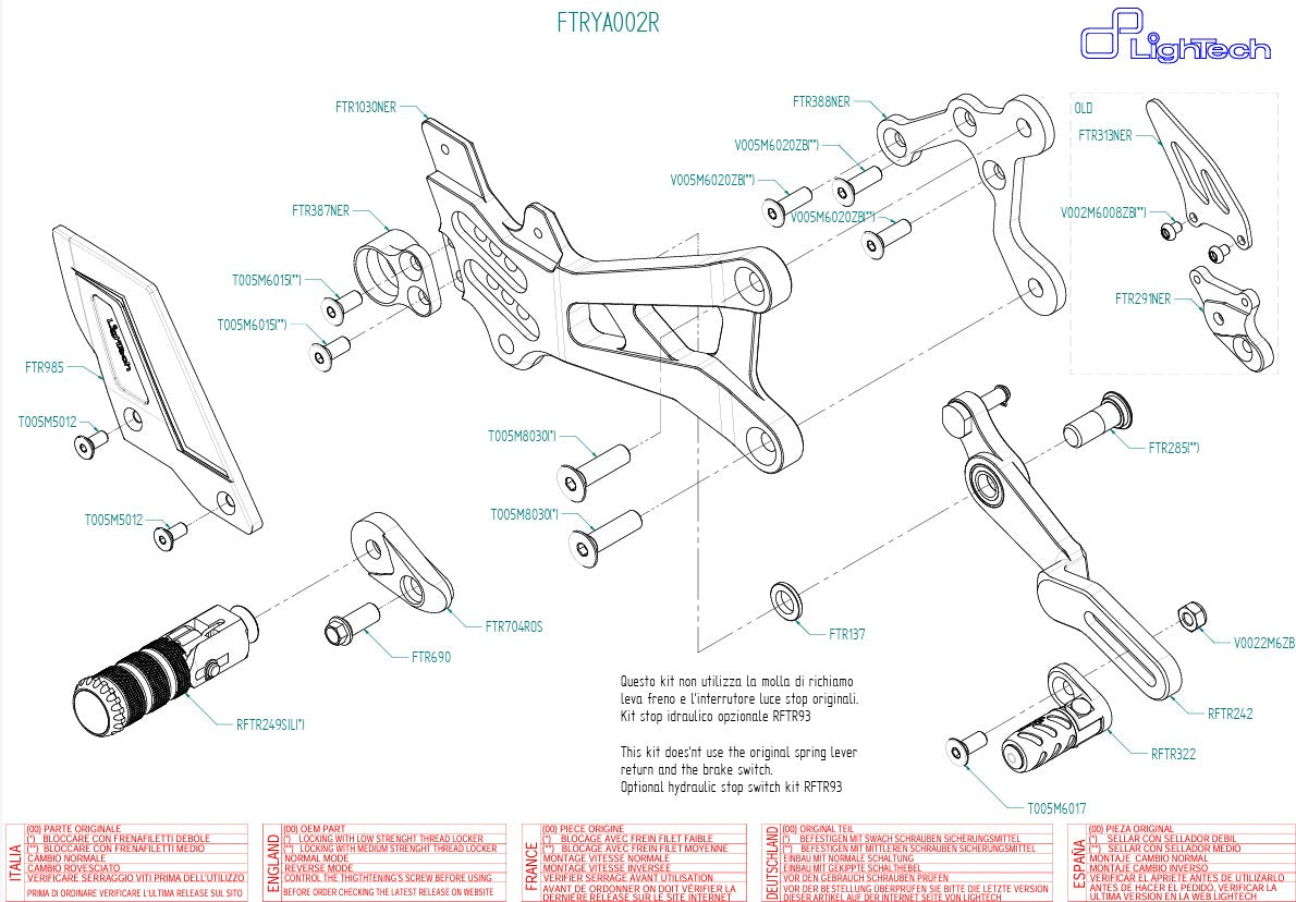 Sustav kočenja R LighTech Yamaha YZF-R6 (06-16) FTRYA002R 