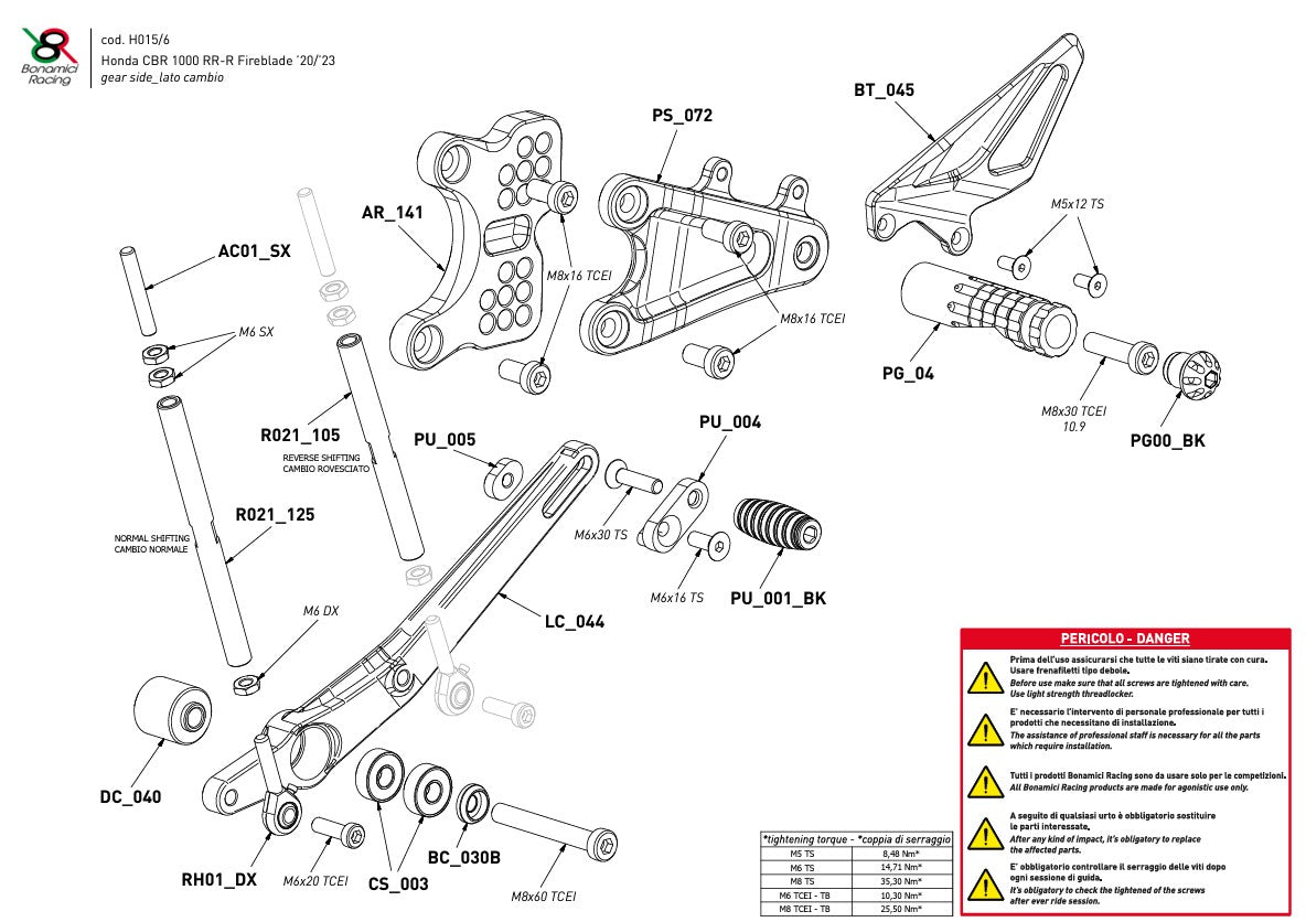 Sustav za upravljanje kočnicama Bonamici Racing Honda CBR 1000 RR-R SC82 (20-26) H016 