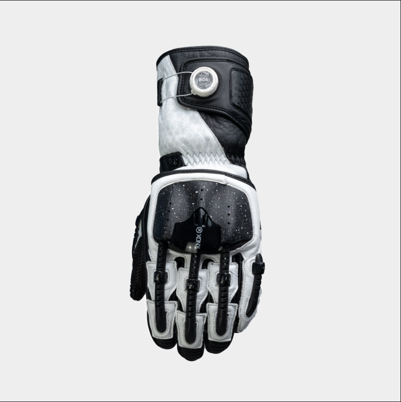 Knox Handroid MK5 racing kožne rukavice | Muške | Crno/Bijelo | 11769404101 