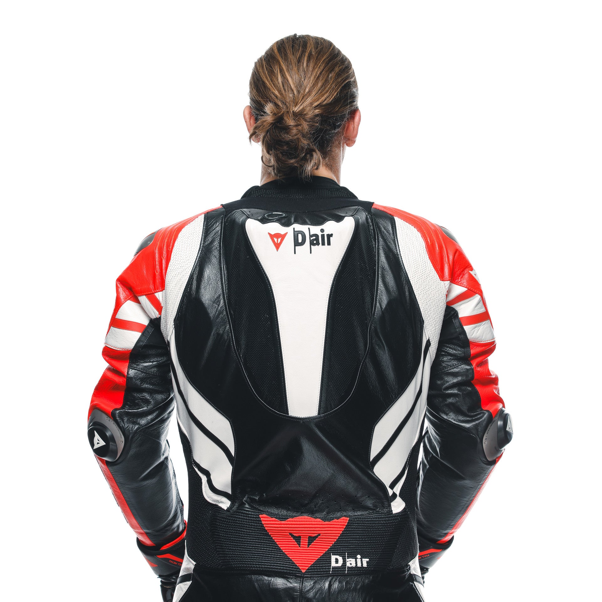 Dainese Mugello 3 D-AIR® kombinezon Kožno odijelo – Perforirani zračni jastučić za trkaće odijelo | Muški | Crna/Crvena 