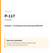 Akrapovic Auspuffteil P-117 — Platzhalter, kein Herstellerfoto verfügbar
