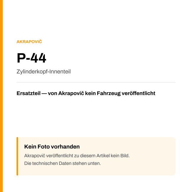 Akrapovic Zylinderkopf-Innenteil P-44 — Platzhalter, kein Herstellerfoto verfügbar