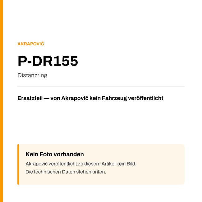 Akrapovic Distanzring P-DR155 — Platzhalter, kein Herstellerfoto verfügbar
