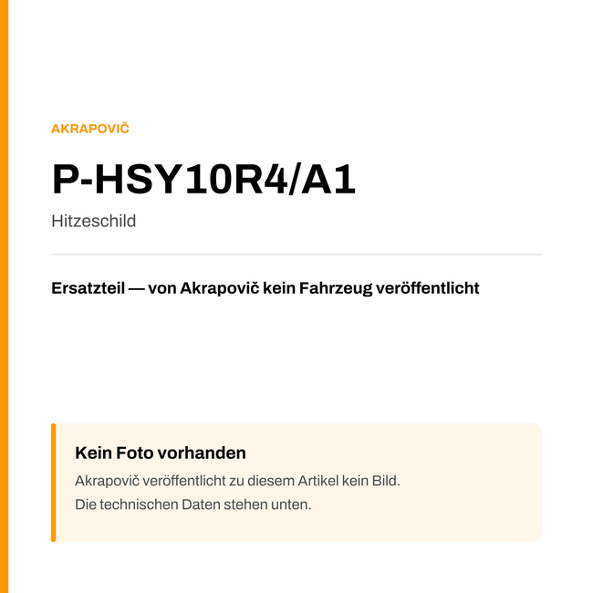 Akrapovic Hitzeschild P-HSY10R4/A1 — Platzhalter, kein Herstellerfoto verfügbar