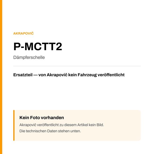 Akrapovic Dämpferschelle P-MCTT2 — Platzhalter, kein Herstellerfoto verfügbar