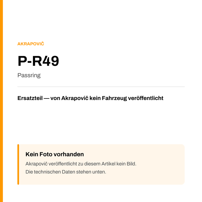 Akrapovic Passring P-R49 — Platzhalter, kein Herstellerfoto verfügbar