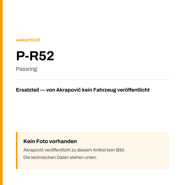 Akrapovic Passring P-R52 — Platzhalter, kein Herstellerfoto verfügbar