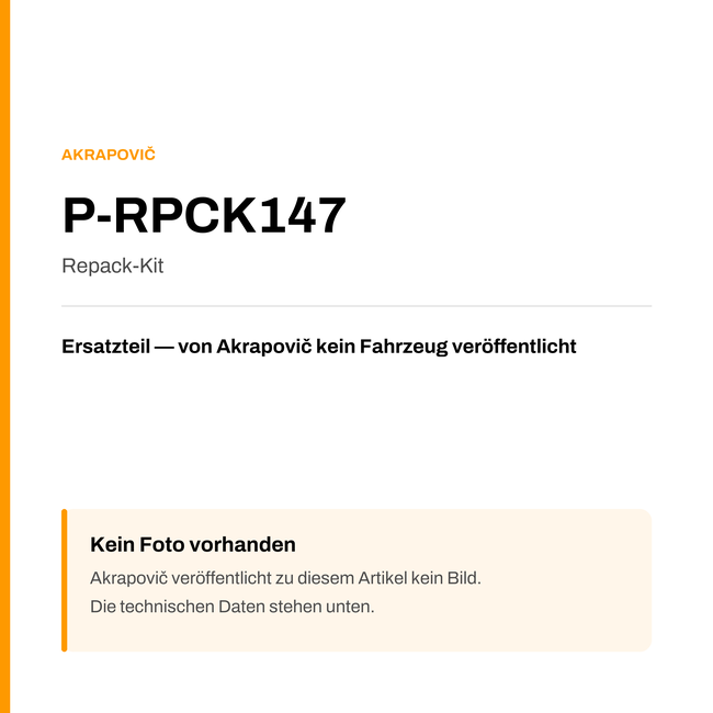 Akrapovic Repack-Kit P-RPCK147 — Platzhalter, kein Herstellerfoto verfügbar