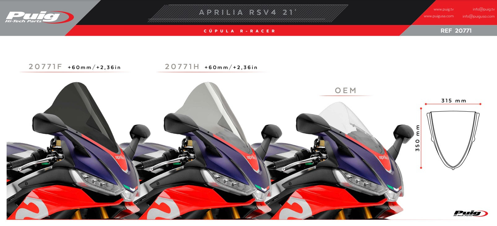 Puig R-Racer vjetrobran Aprilia RSV4/RR/1100 Factory (21-26) 20771 