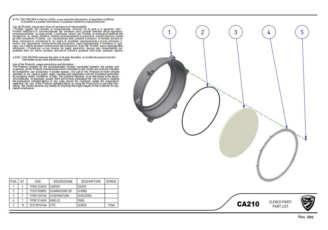 Prozirni poklopac spojke Troy Bayliss Limited Edition CNC Racing Ducati Panigale V4/S (25-26) CA210TB 
