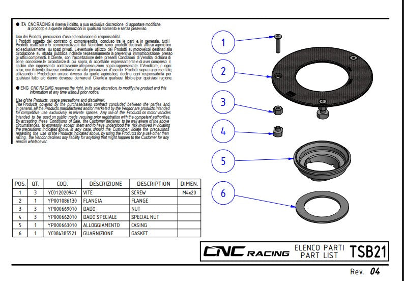 Poklopac rezervoara Carbon CNC Racing Ducati Panigale V4/S/R (25-26) TSB21 