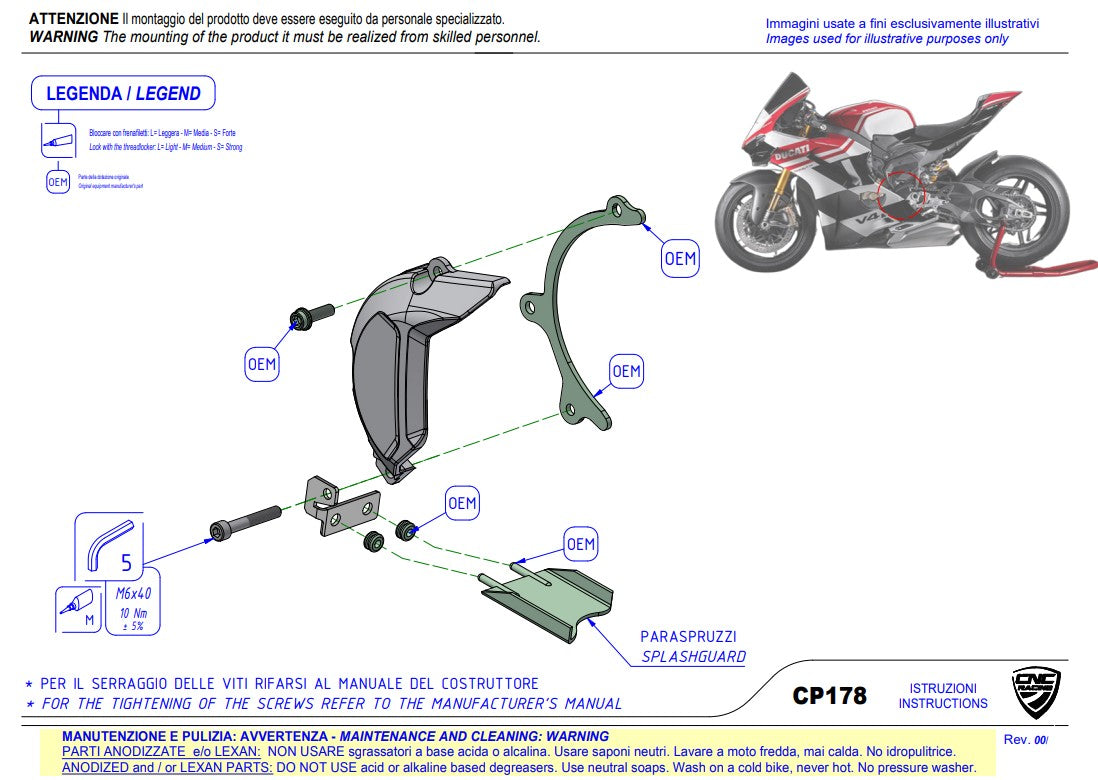 CNC Racing aluminijska zaštita lančanika Ducati Panigale V4/S/R (25-26) CP178 