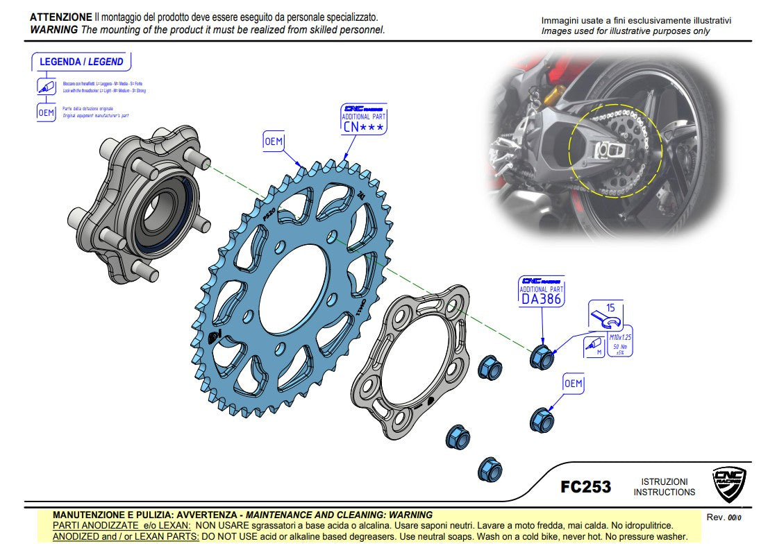 CNC Racing lančanik nosač Ducati Panigale V4/S/R (25-26) FC253 