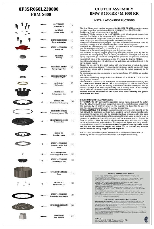 STM suhi spojni komplet BMW S1000RR K67 (19-26) KTT-2700 
