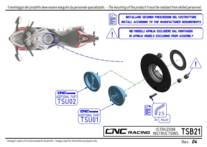 Poklopac rezervoara Carbon CNC Racing Ducati Panigale V4/S/R (25-26) TSB21 