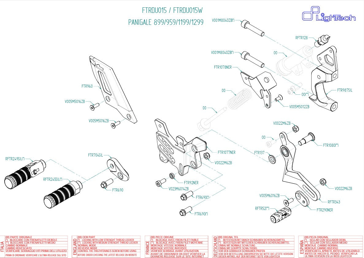 Sustav za upravljanje LighTech Ducati Panigale 1299/S (15-18) FTRDU015/W 