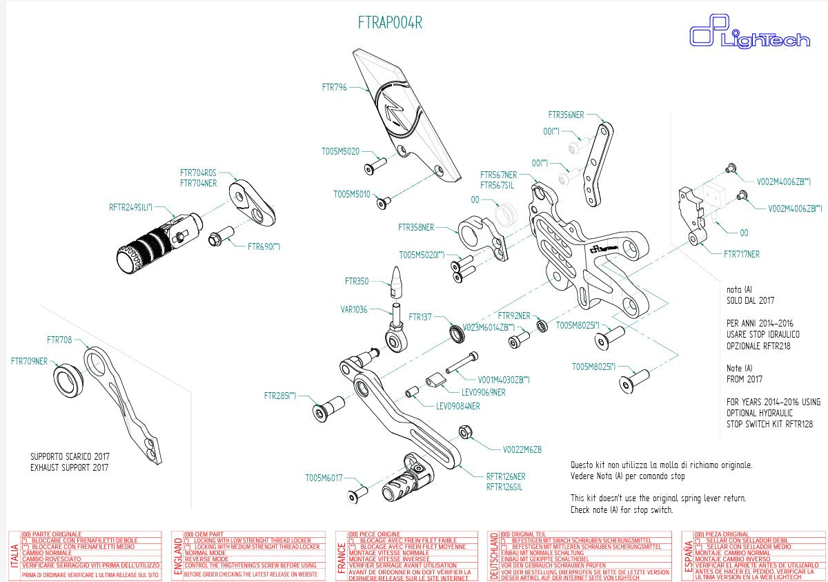 Sustav kočenja R LighTech Aprilia RSV4/Factory/R/RR/RF (09-16) FTRAP004R 
