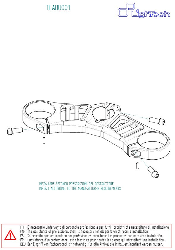 Gornja vilica LighTech Ducati Panigale V4/S/R (18-24) TCADU001NER 