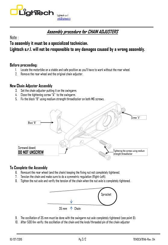 Kettenspanner LighTech Kawasaki ZX-10 R (11-15) TEKA003 