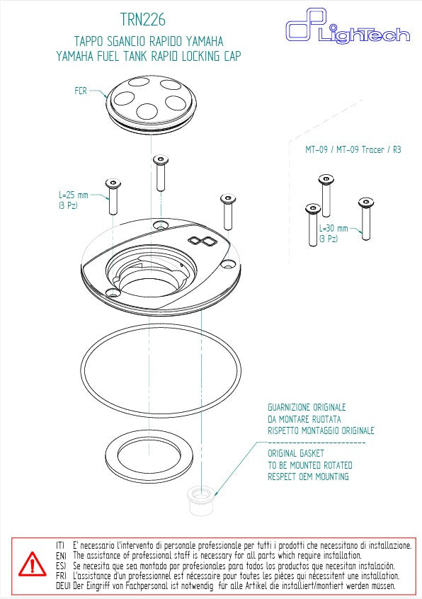 Poklopac rezervoara sa navojem LighTech Yamaha YZF-R6 (06-26) TRN226 
