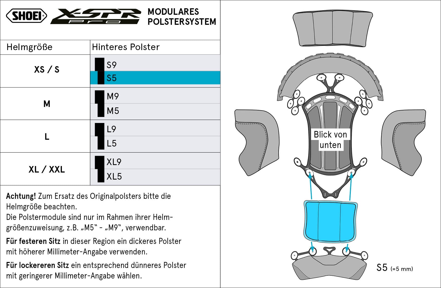 Shoei Stražnja podstava za glavu S5 (XPRO) Tip-P za X-SPR PRO 