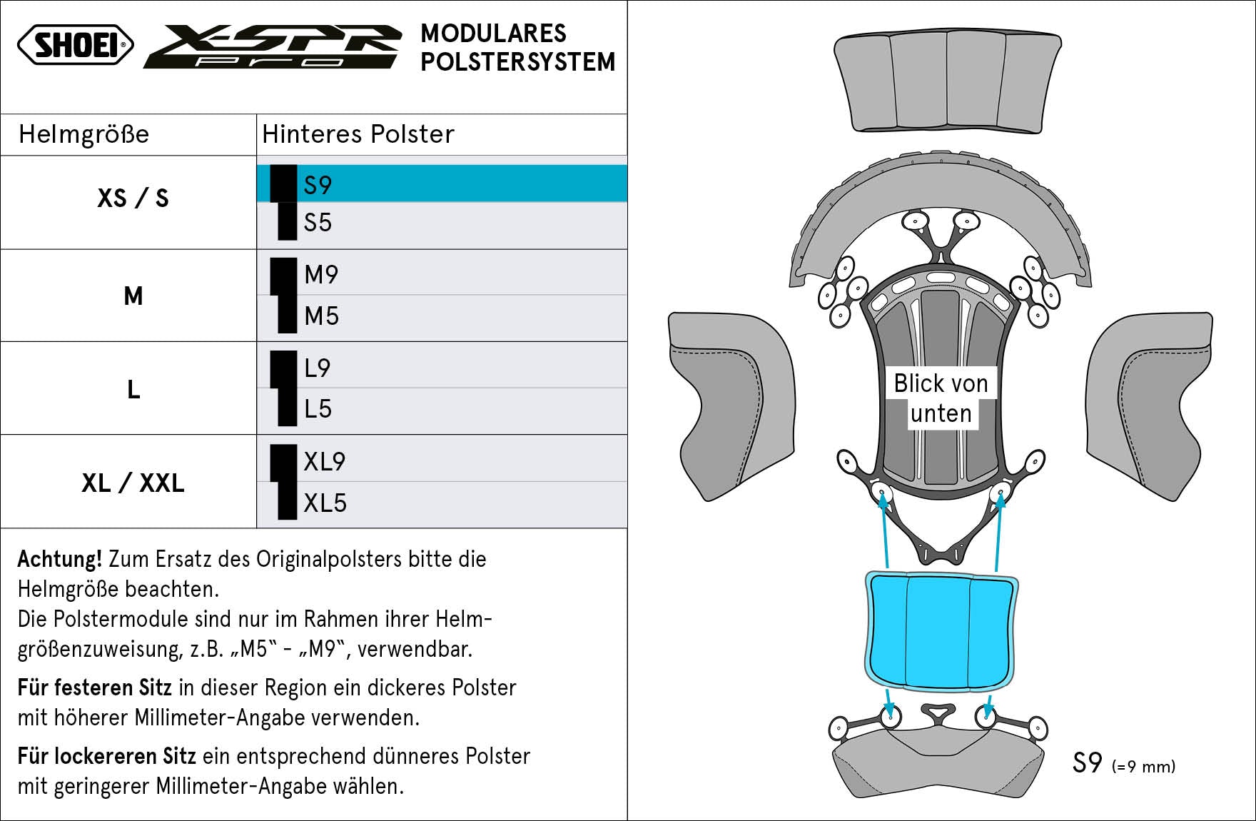 Shoei Stražnja podstava za glavu S9 (XPRO) Tip-P za X-SPR PRO 