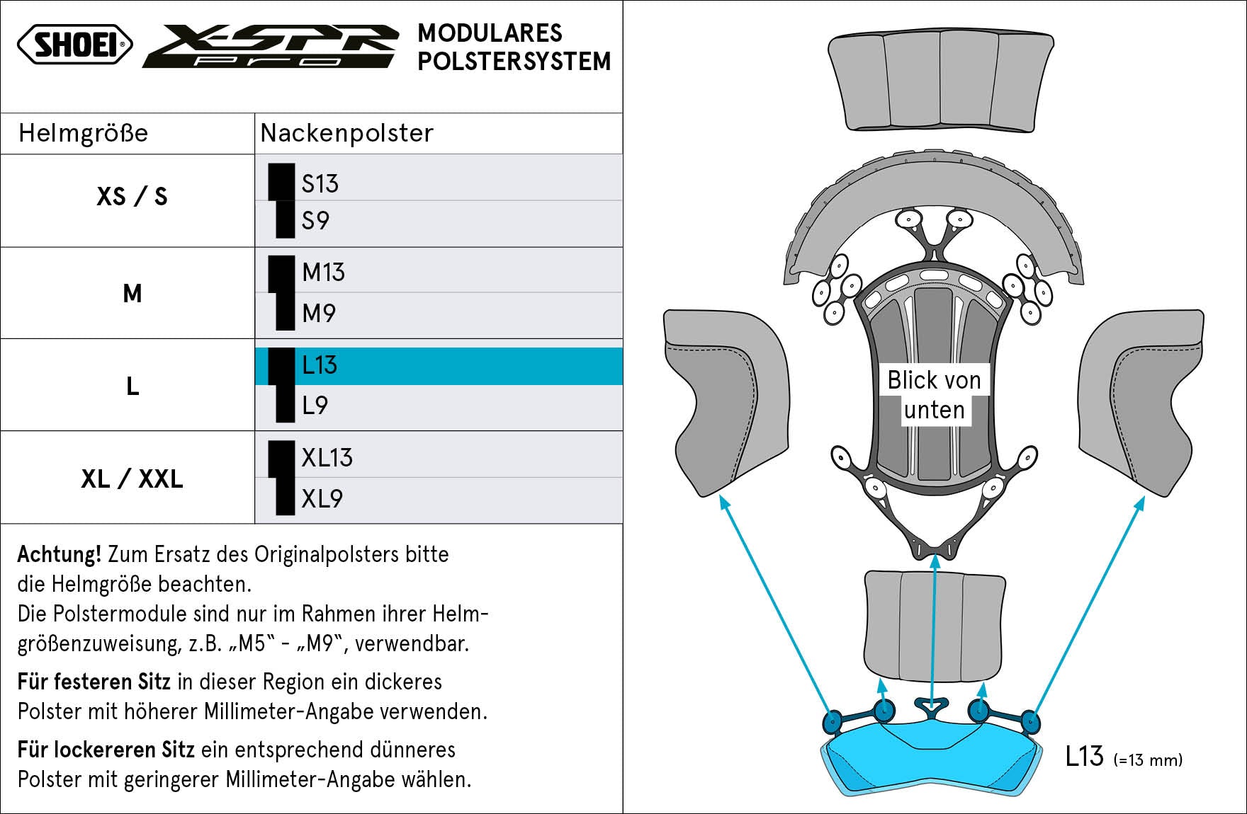 Shoei Podstava za vrat L13 (XPRO) Tip-P za X-SPR PRO 