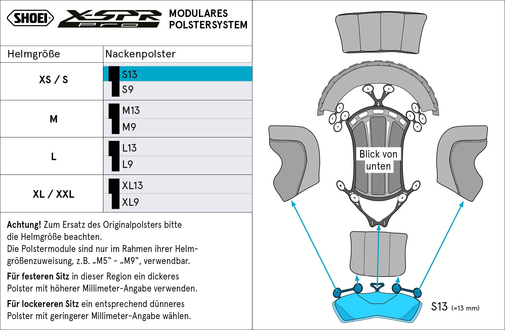 Shoei Podstava za vrat S13 (XPRO) Tip-P za X-SPR PRO 