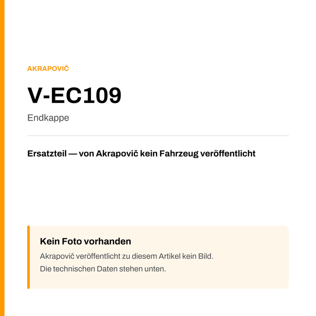 Akrapovic Endkappe V-EC109 — Platzhalter, kein Herstellerfoto verfügbar