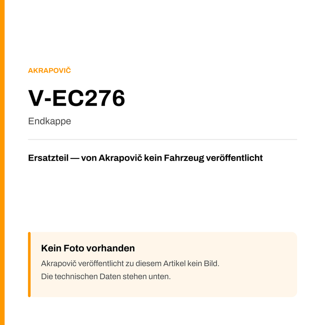 Akrapovic Endkappe V-EC276 — Platzhalter, kein Herstellerfoto verfügbar