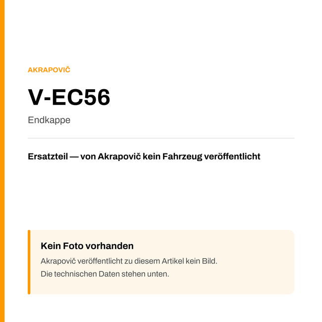 Akrapovic Endkappe V-EC56 — Platzhalter, kein Herstellerfoto verfügbar