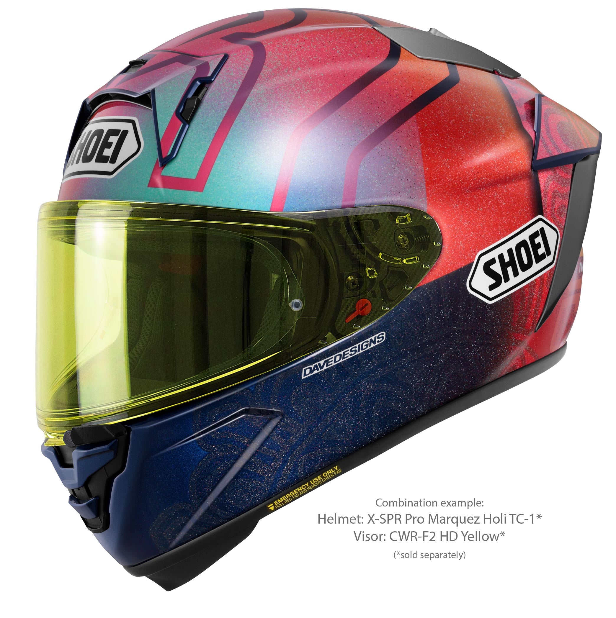 Shoei X-SPR PRO kaciga Márquez Holi TC-1 Limited Edition - Marc Márquez Indija 2023 replika 
