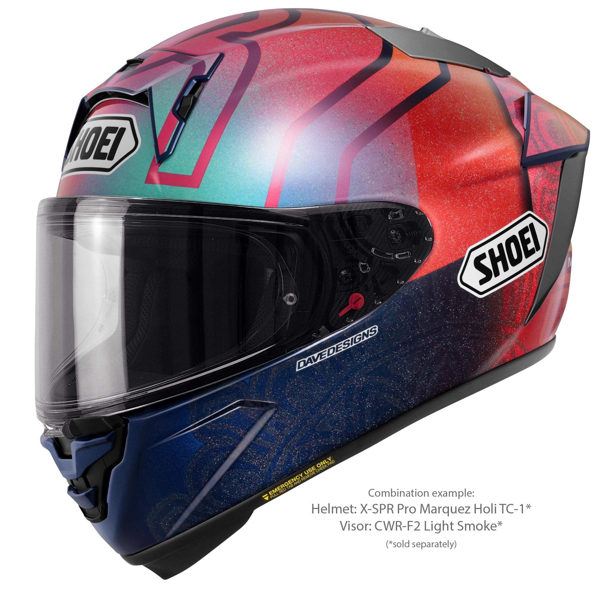 Shoei X-SPR PRO kaciga Márquez Holi TC-1 Limited Edition - Marc Márquez Indija 2023 replika 