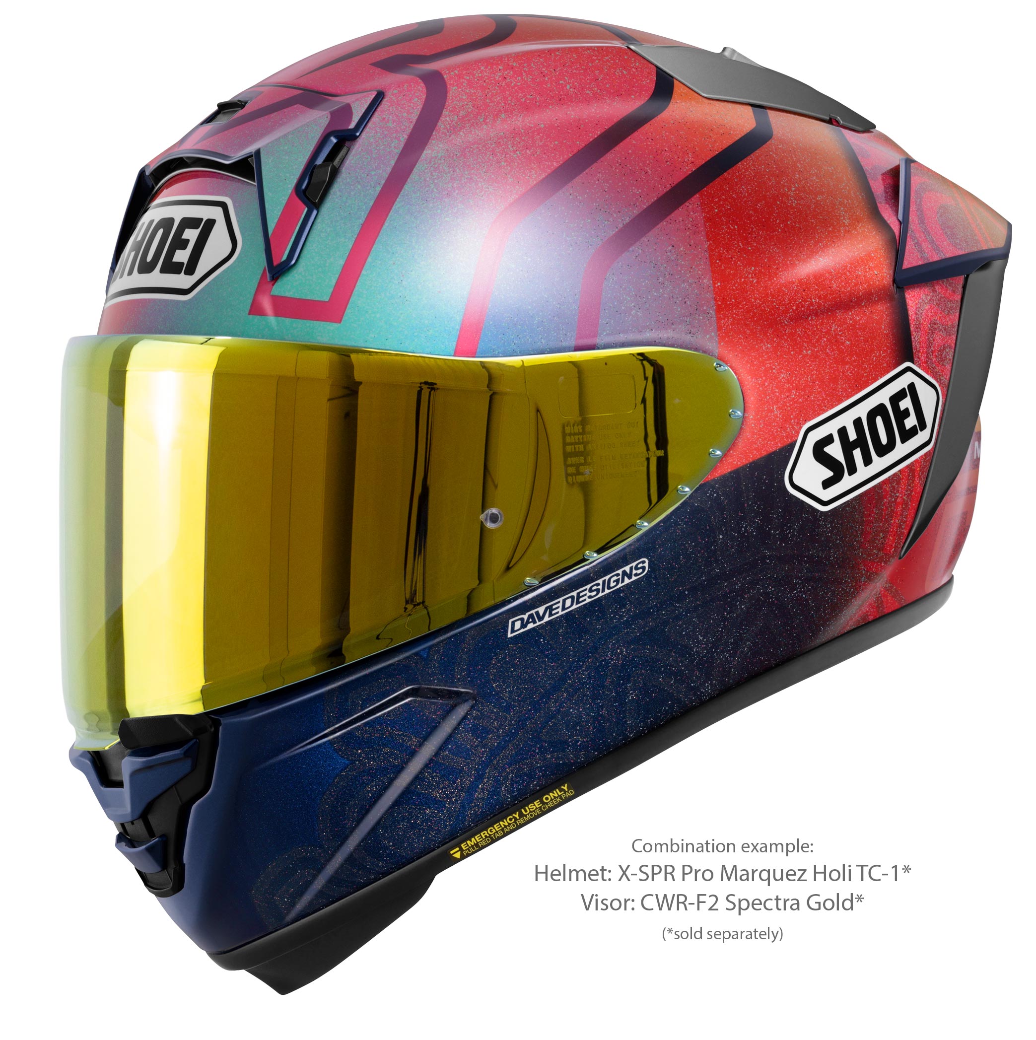 Shoei X-SPR PRO kaciga Márquez Holi TC-1 Limited Edition - Marc Márquez Indija 2023 replika 