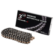 EK lanac 520 Z/3D Crno/Zlatno QX2-prsten otvoren s zakovicom – 116 - 120 karika 