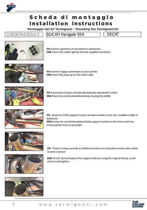 Termignoni Kat zamjensko cijevo za Ducati Panigale 959 (16-19) D16909430IXX 