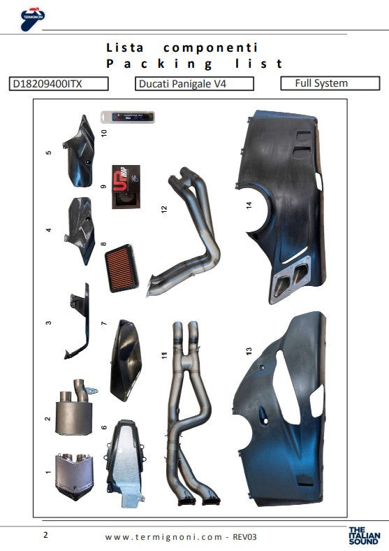 Termignoni kompletni sustav Titanium 4USCITE Ducati Panigale V4 R (19-24) D18209401TTX 