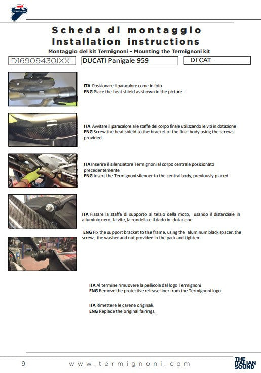 Termignoni Kat zamjensko cijevo za Ducati Panigale 959 (16-19) D16909430IXX 