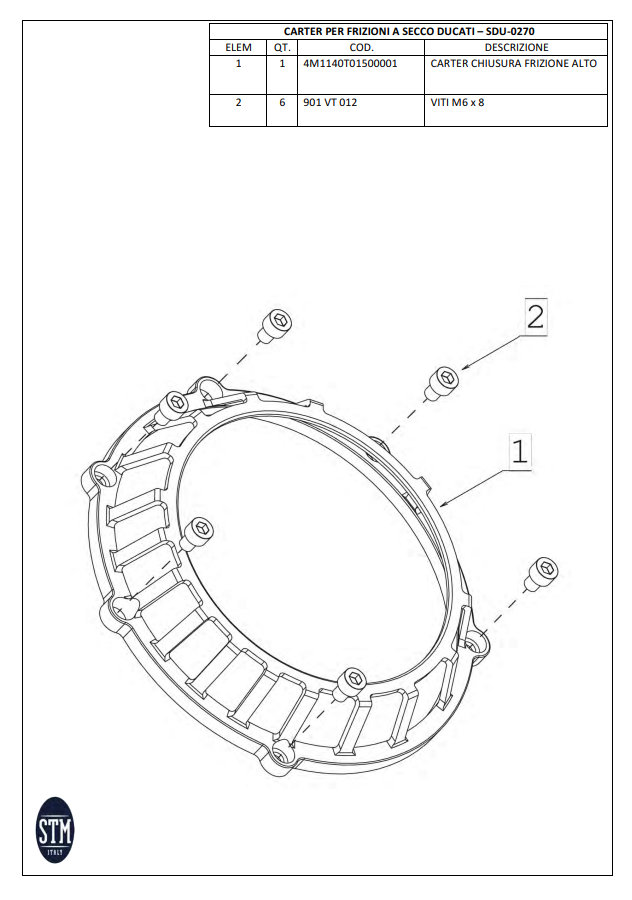 STM EVO GP suha spojka Ducati Panigale 1199/1299 KTT-0500 