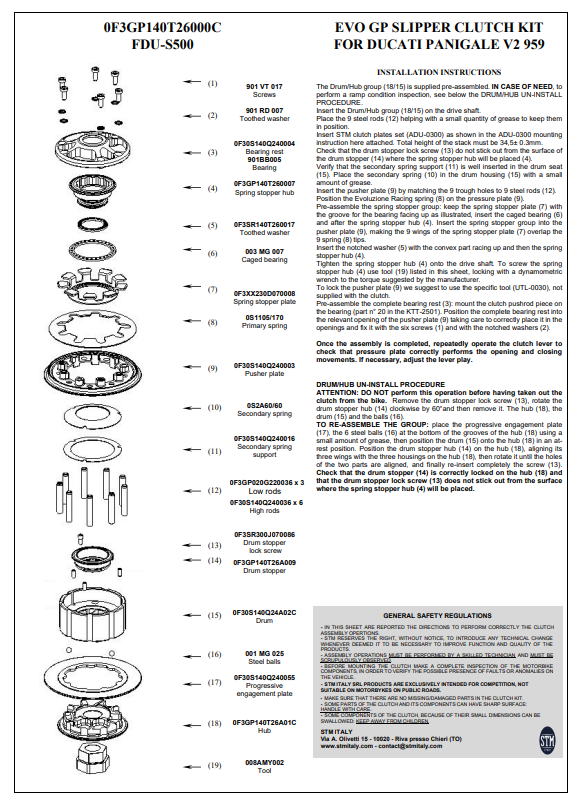 STM EVO GP suha spojka Ducati Panigale V2 955 (20-24) KTT-2600 